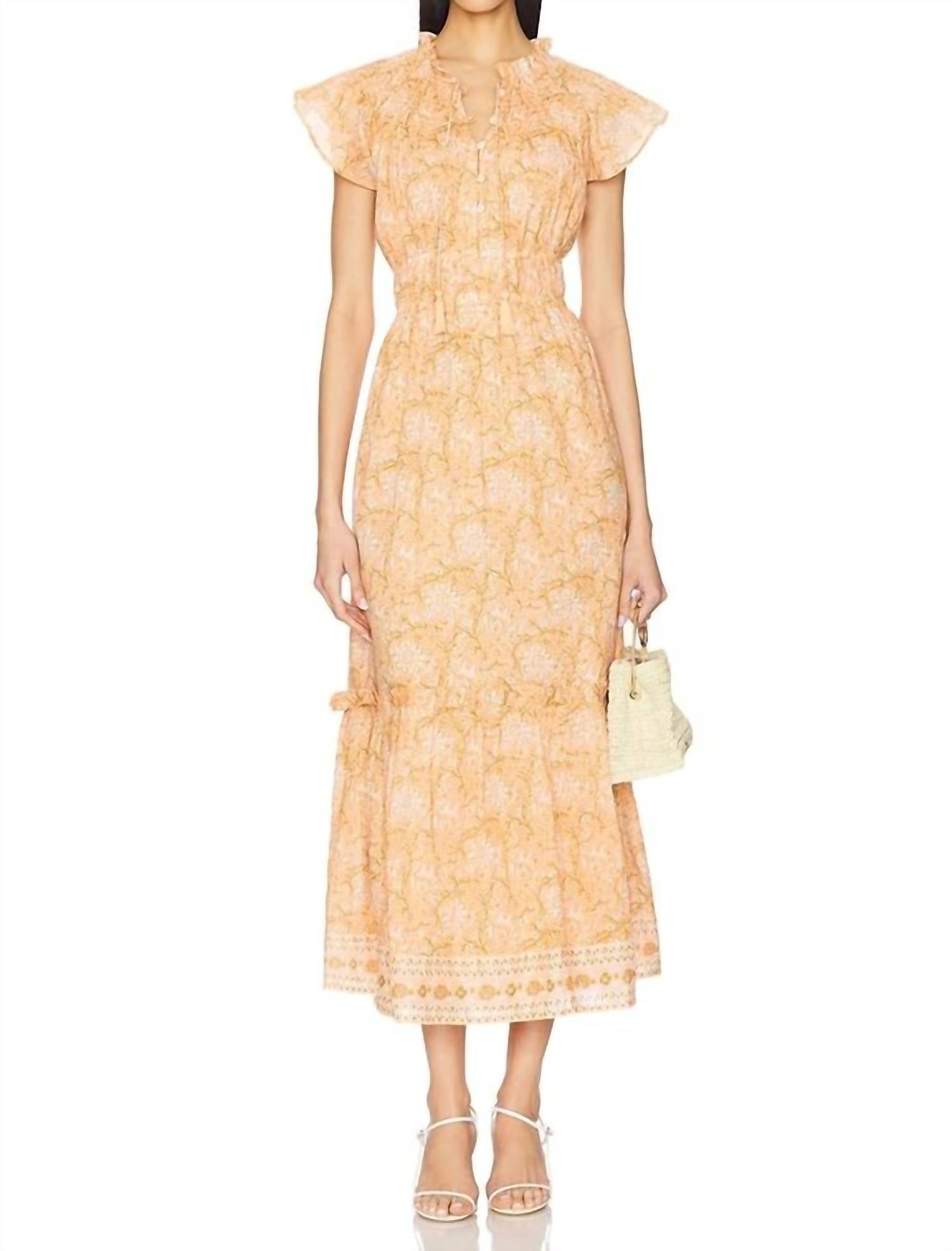 Cleobella Indira Ankle Dress in cecil blush print - women's dress