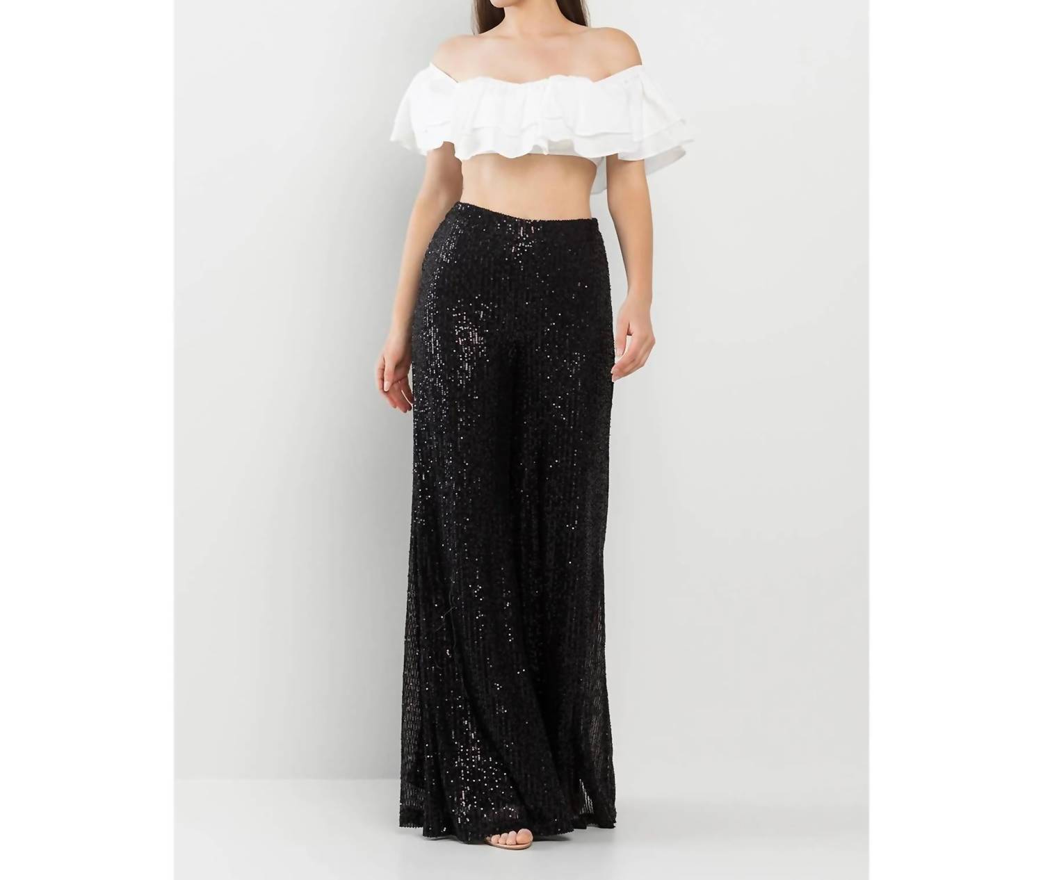 The Sang - Wide Leg Sequin Pant