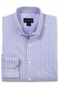 Scott Barber - Men's Jacquard Plaid Cotton Windowpane Check Sport Shirt
