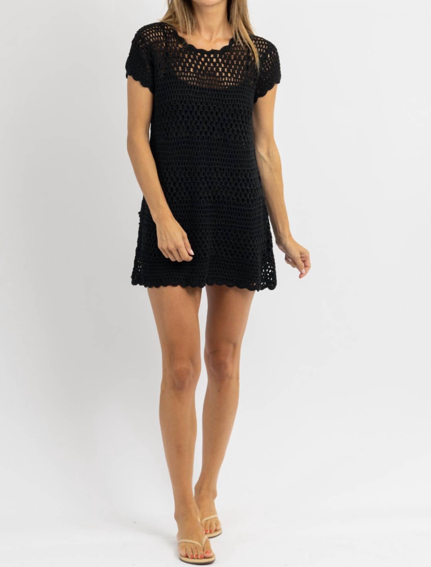 Olivaceous - SAROS UNLINED CROCHET MINI DRESS