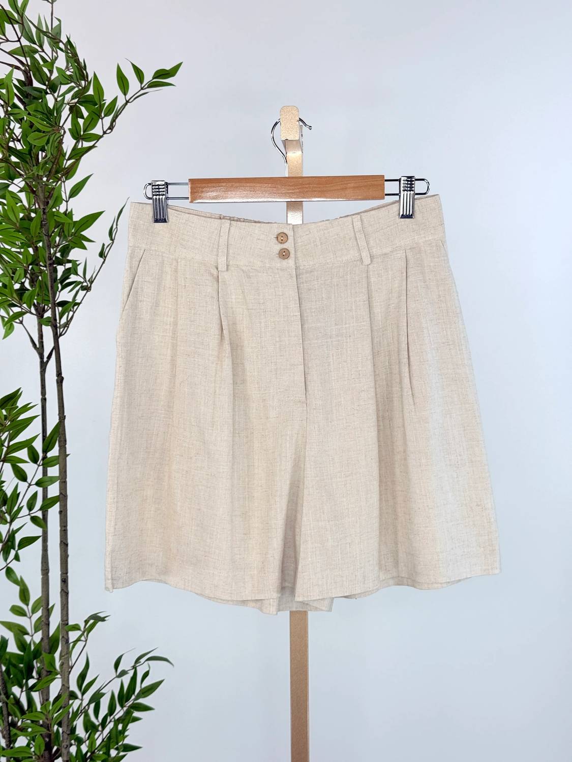 Apricot - Pleated Mini Shorts