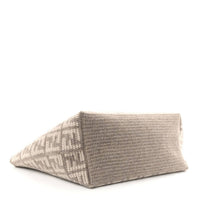 Fendi - Medium Ff Tortora Knitted Cashmere Wool Large Shopper Tote Bag