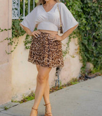 Rokoko - Leopard Chiffon Pleated Skirt