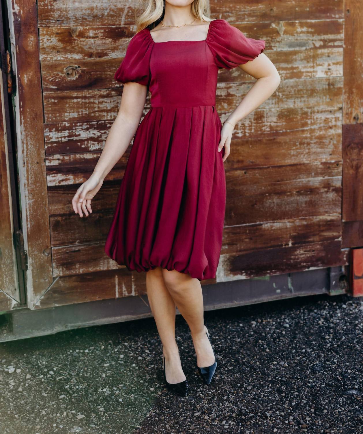 Mikarose Chanel Dress in berry red - women's dress