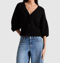 alice + olivia Atticus Cashmere Cardigan in black - women's cardigan