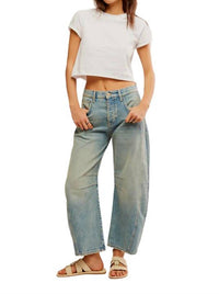 Free People - Good Luck Mid-Rise Barrel Jean