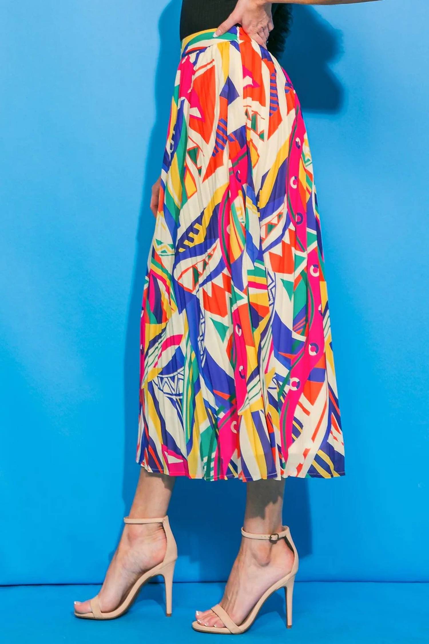 Flying Tomato - Yours & Mine Woven Midi Skirt