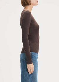 Favorite Daughter Take It Easy Long Sleeve Top in coffee - women's sweater - view 5