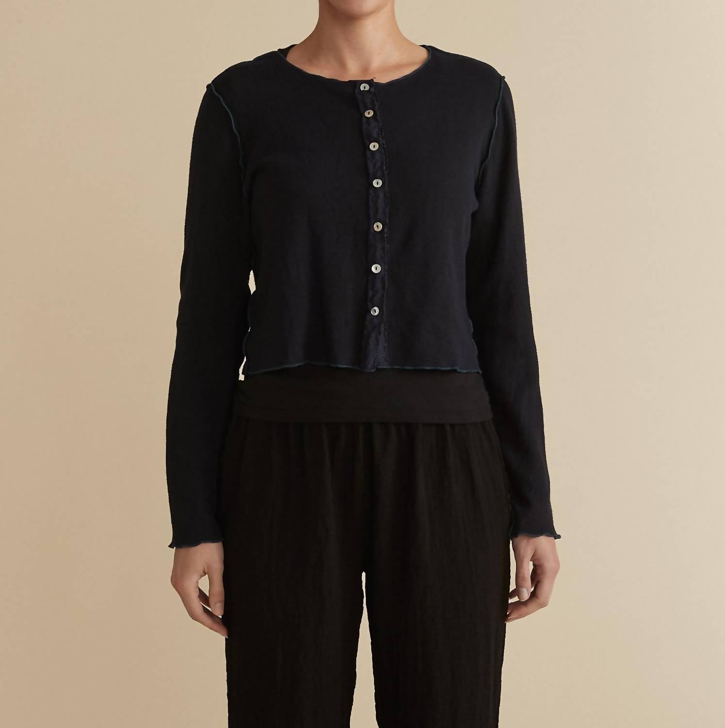 Cut Loose - Button Down Crop Cardigan - Plus