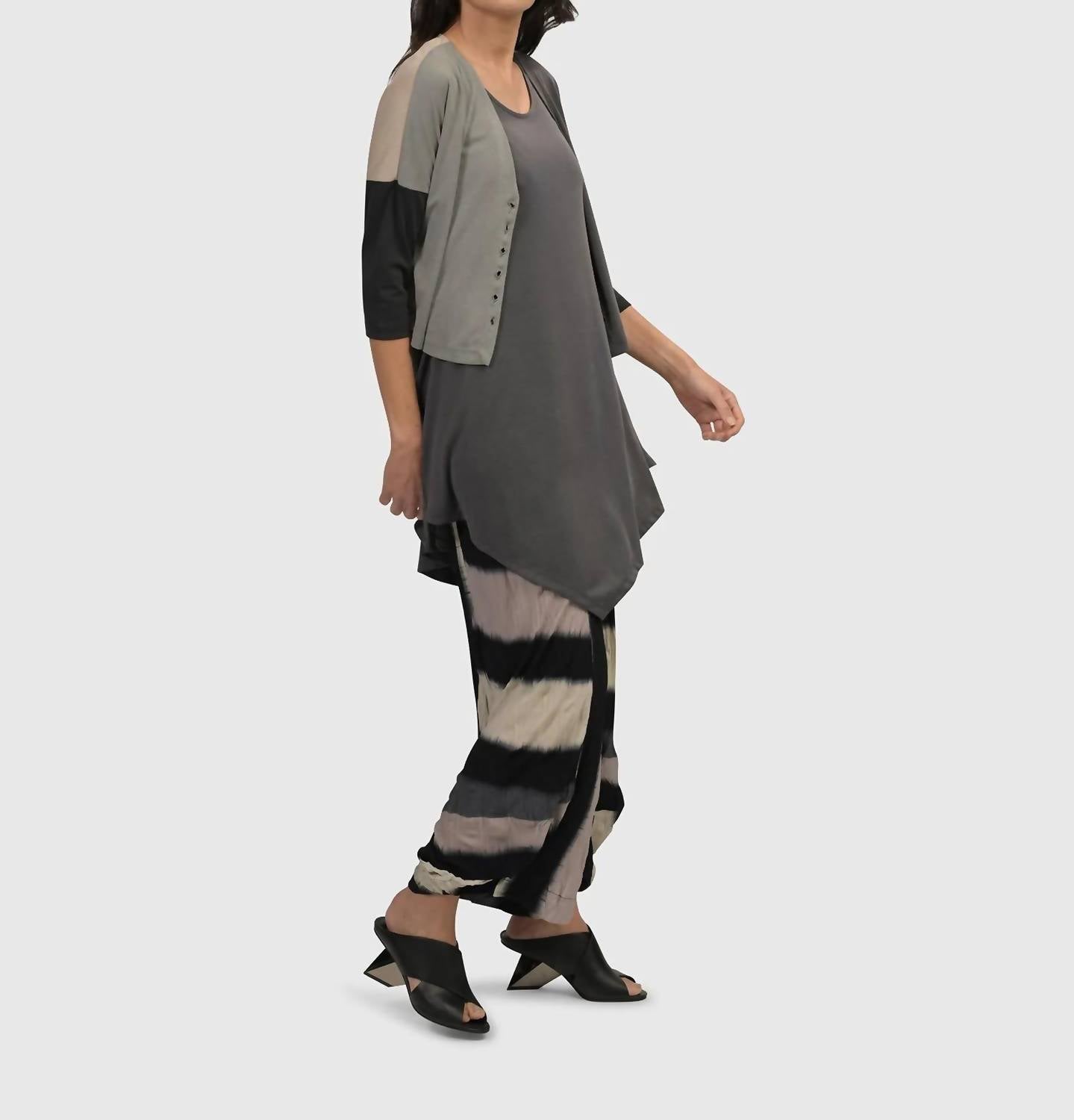 ALEMBIKA Essential Colorblock Cupro Cardigan in multi - women's cardigan - view 6