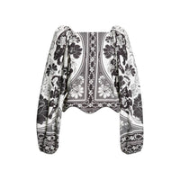 Farm Rio - Flower Leopards Long Sleeve Blouse