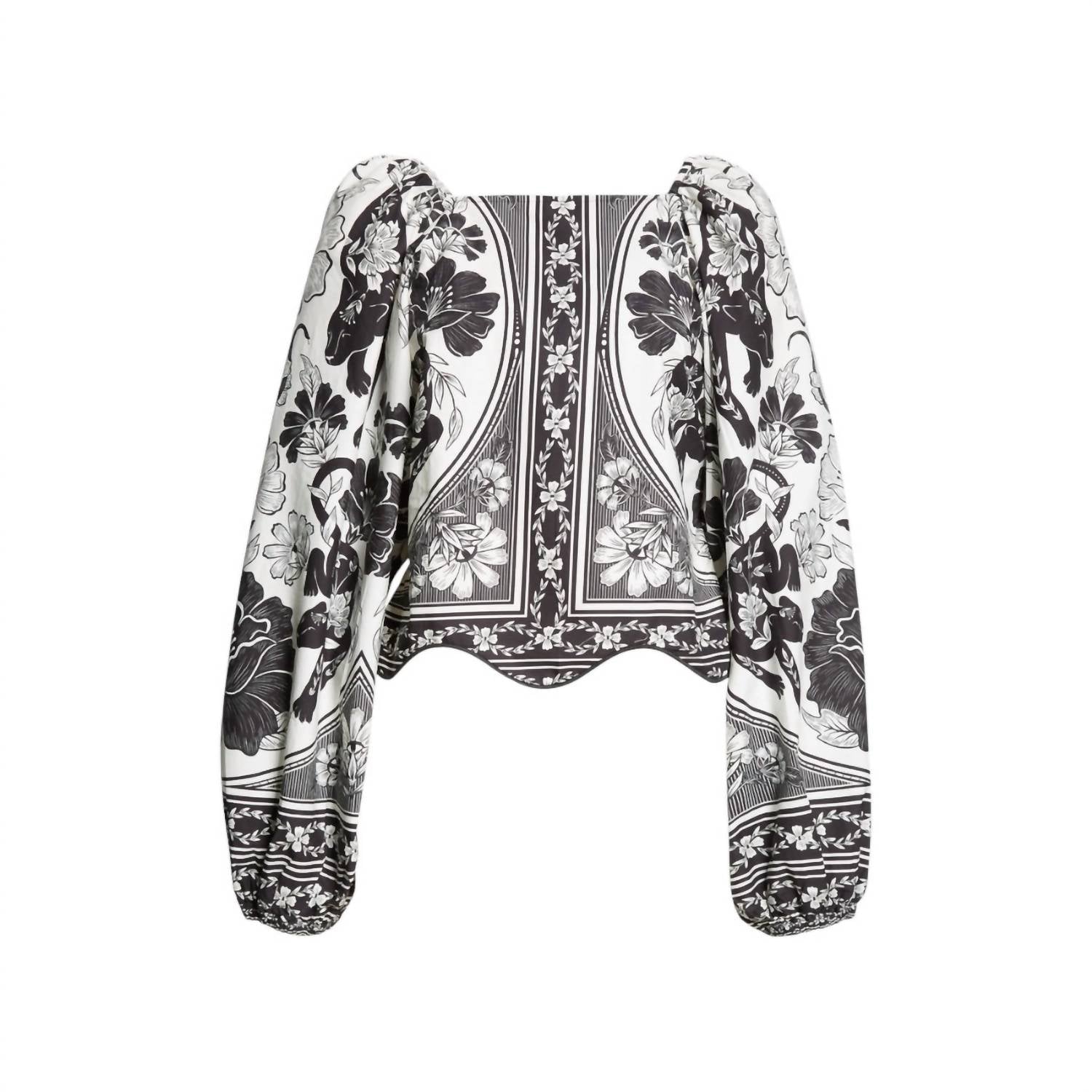 Farm Rio - Flower Leopards Long Sleeve Blouse