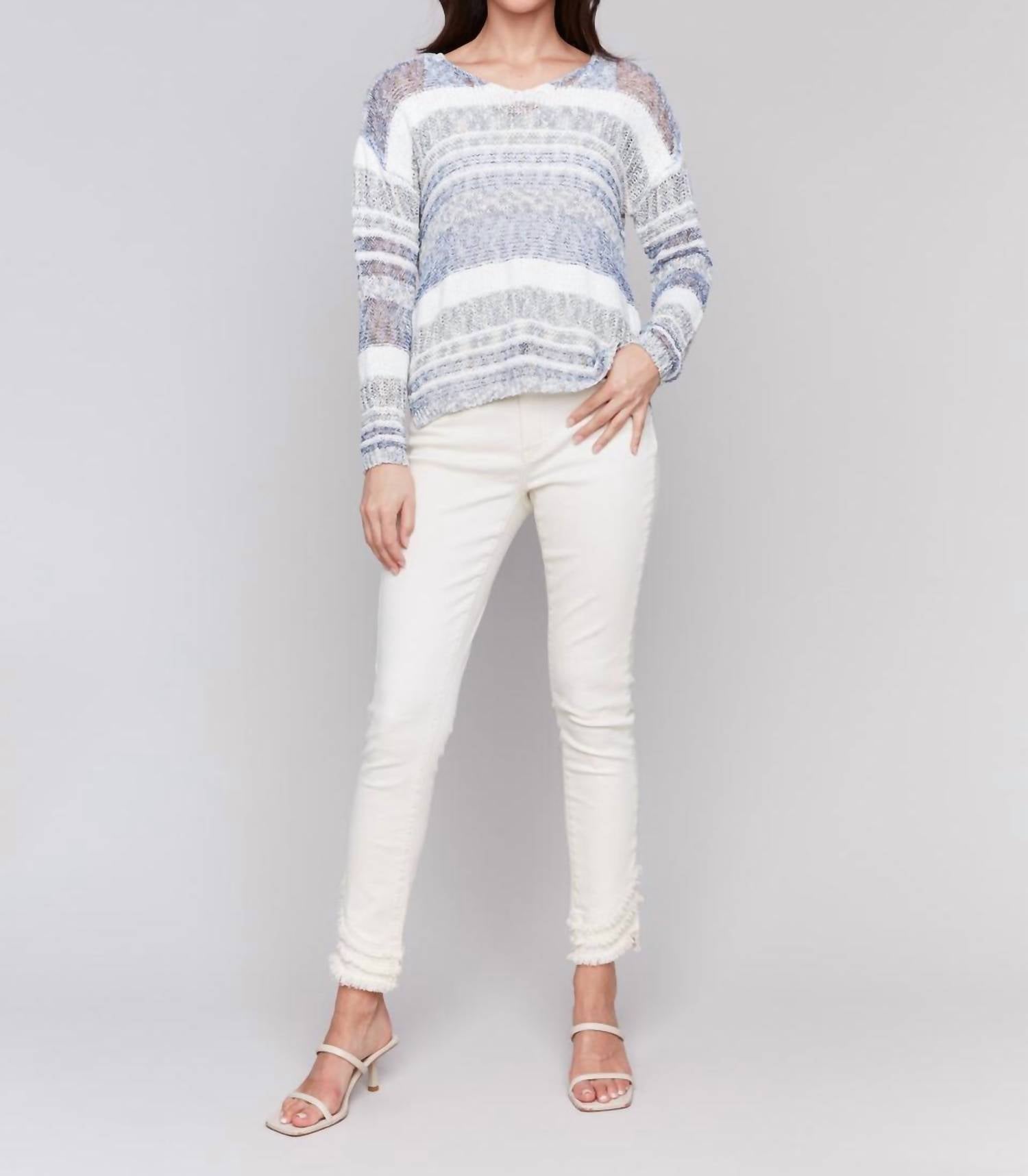 Charlie B - Multi-yarn Striped Sweater
