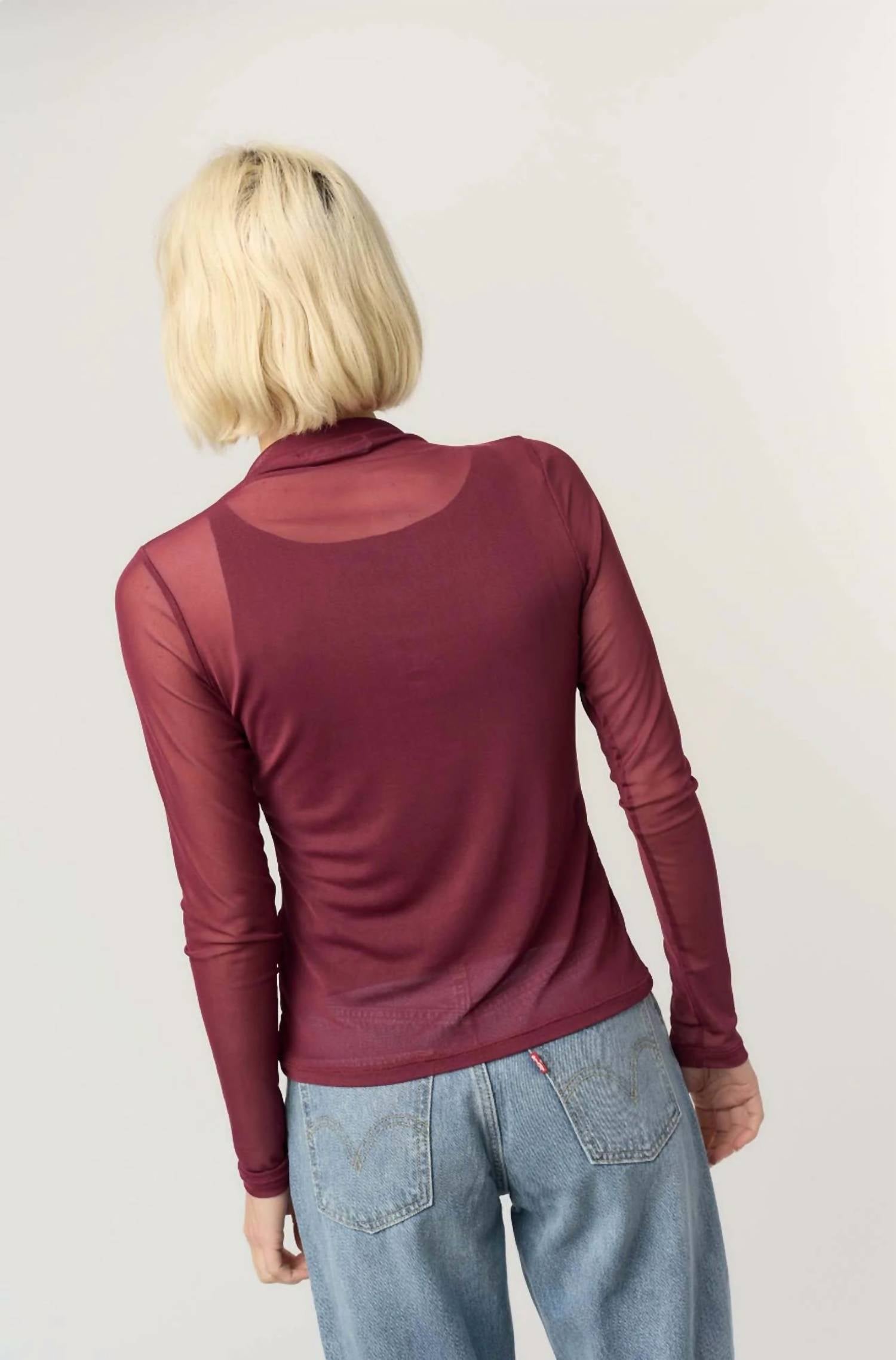 Project Social T - Tessa Mesh Funnel Neck Top