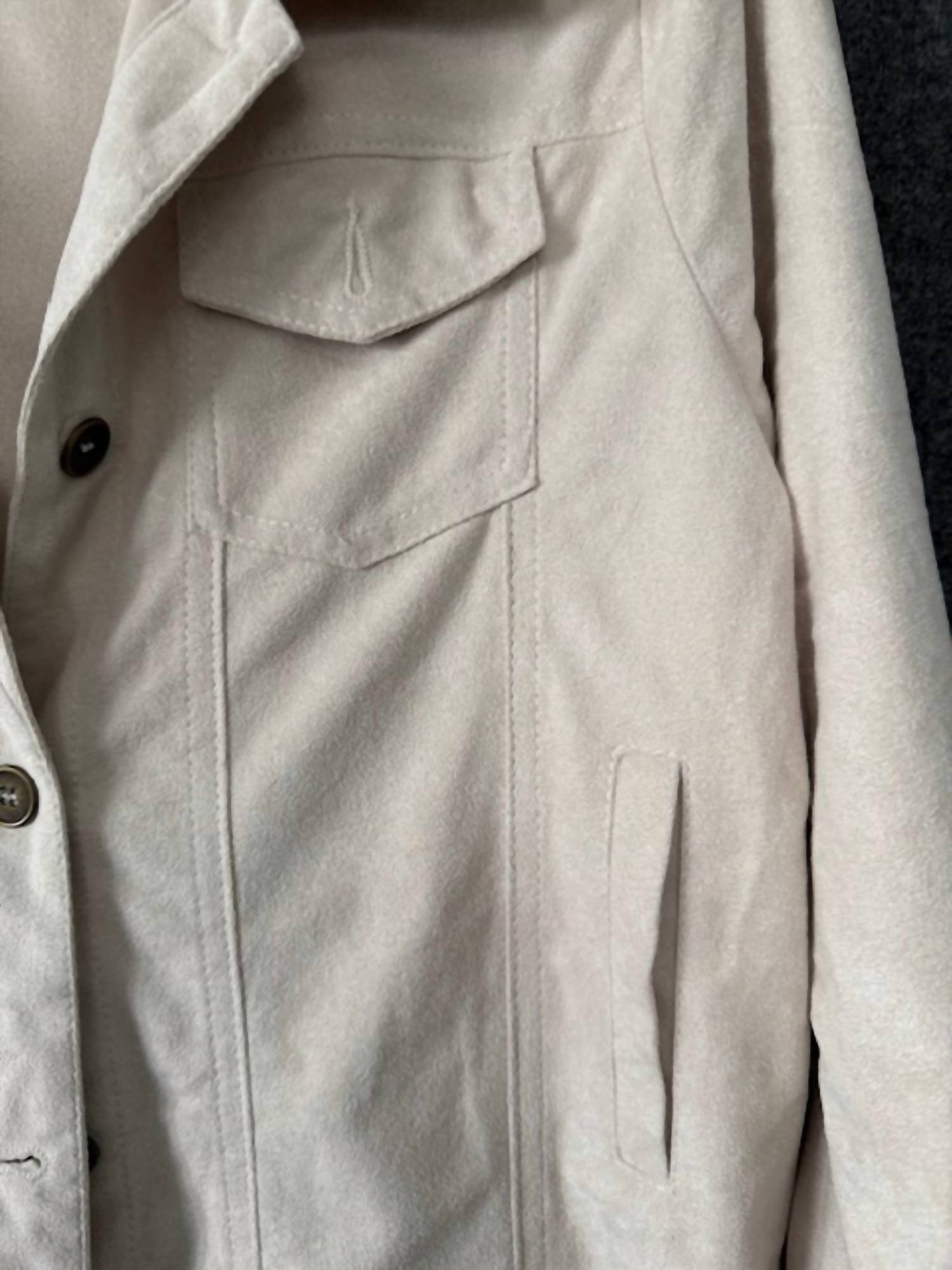 Origami - Women's Faux suede top button up