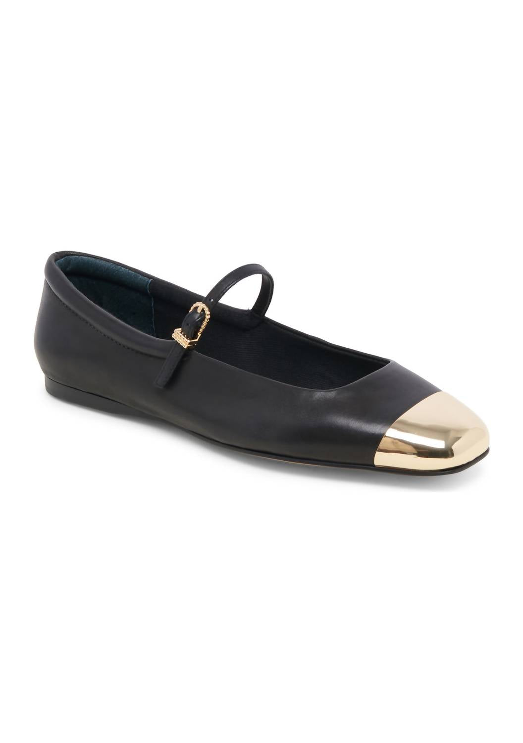 Dolce Vita Women's Reyes Toe Cap Flat in black - women's flats