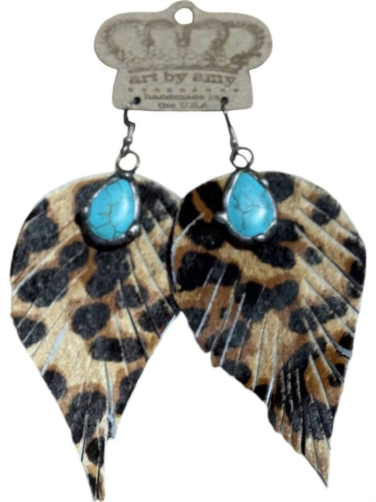 Art By Amy Labbe - Women's Cheetah Cut Out Earrings