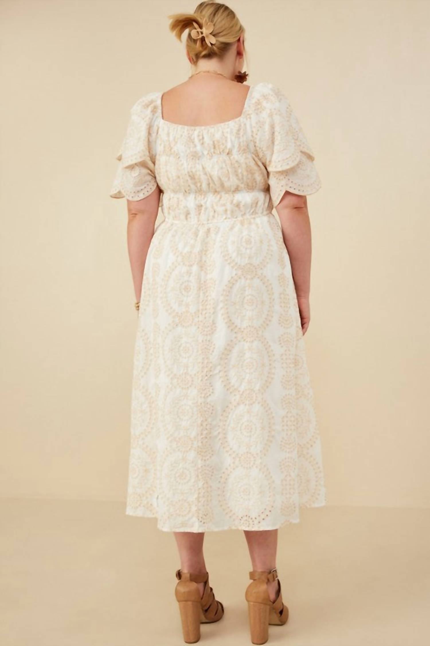 Hayden La - Eyes On Lace Smocked Midi Dress - Plus