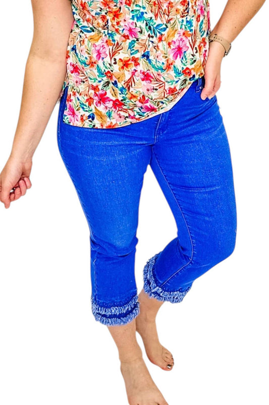 Tribal - Audrey Hem Straight Crop Jeans