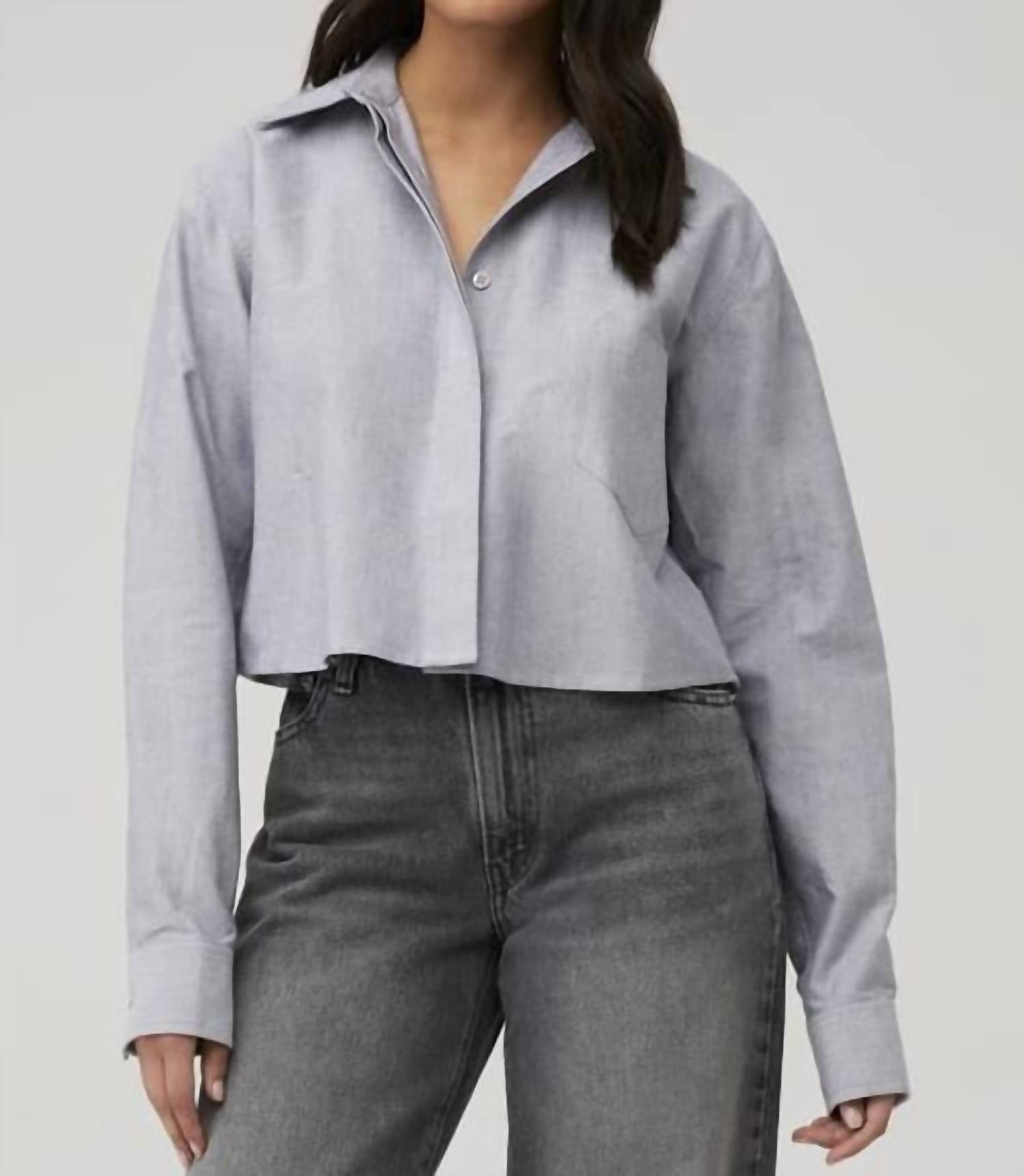 Good American - Oxford Crop Uniform Shirt