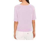 Lilla P V-neck Saddle Sleeve in wisteria - women's sweater - alternate view