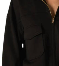 P.CILL Modal Utility Jacket in black - women's jacket - detail view