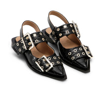 Ganni - Women's Buckle Ballerina Flats
