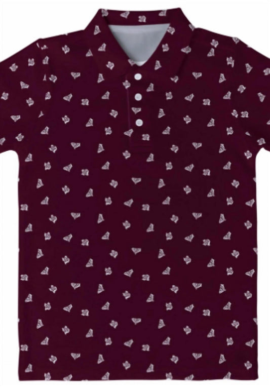 Vive La Fete - Boy's Texas A&m Aggies Logo Short Sleeve Performance Polo Shirt