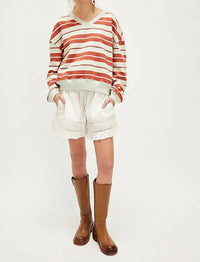 Free People - Classic Striped Shrunken Pullover Top