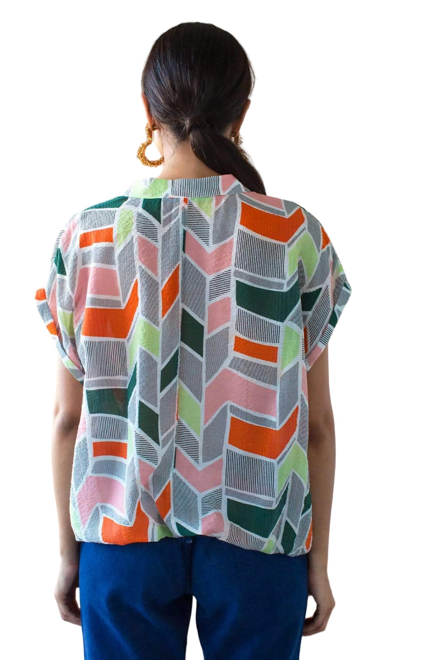 Nico Drawstring Roll Sleeve Top