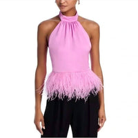 Ramy Brook - Feather Trim Halter Top