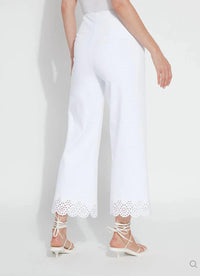 Lysse - Eyelet Embroidered Wide Leg Crop Pants