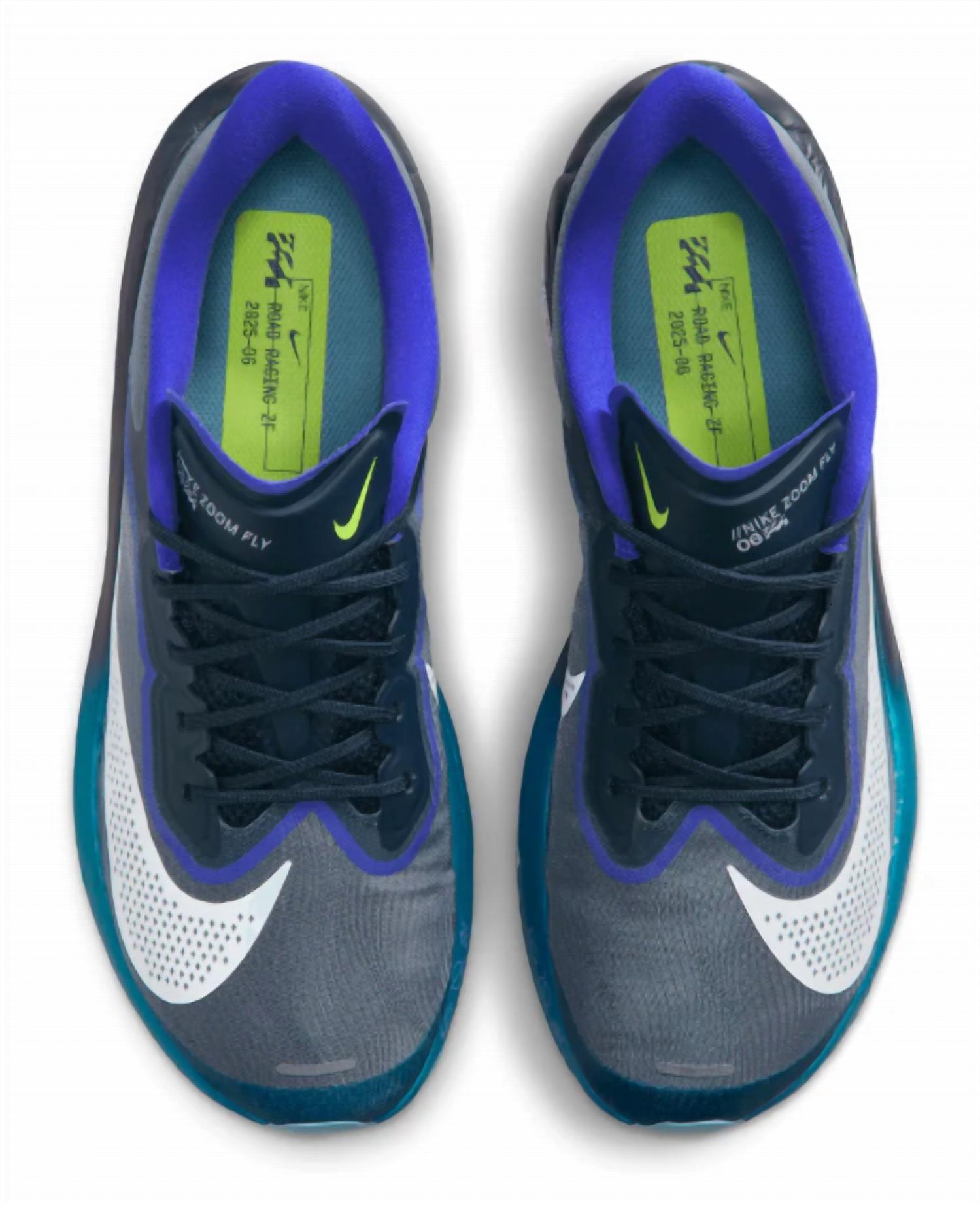 NIKE Men's Zoom Fly 6 Shoe in obsidian white persian violet - men's sneaker - detail view