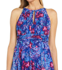 R&M Richards - Long Floral Print Chiffon Daytime Dress