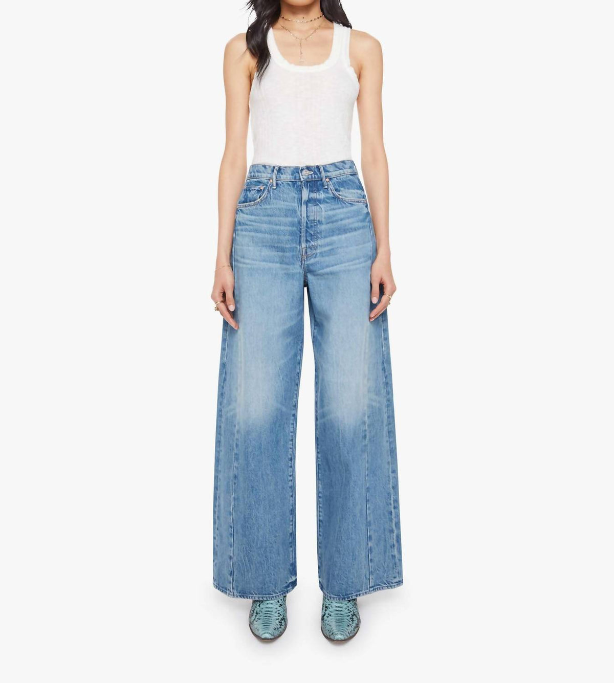 Mother - Pipe Dream Button Sneak Jeans