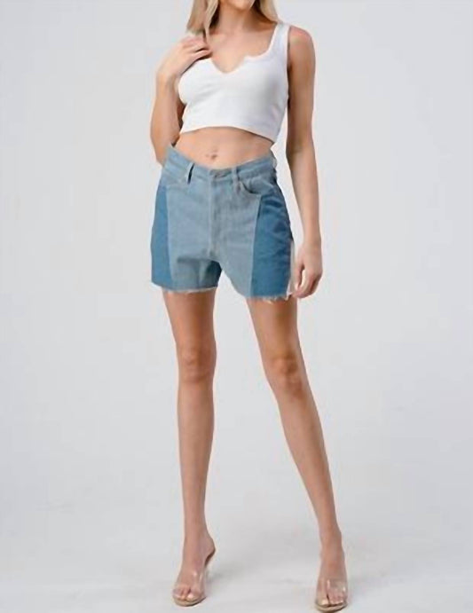 Signature8 - Color Blocked Denim Shorts
