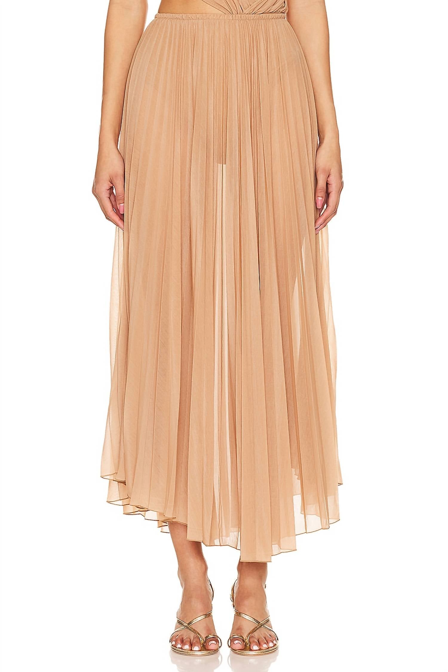 Ronny Kobo - Women's Mori Pleated Chiffon Midi Skirt