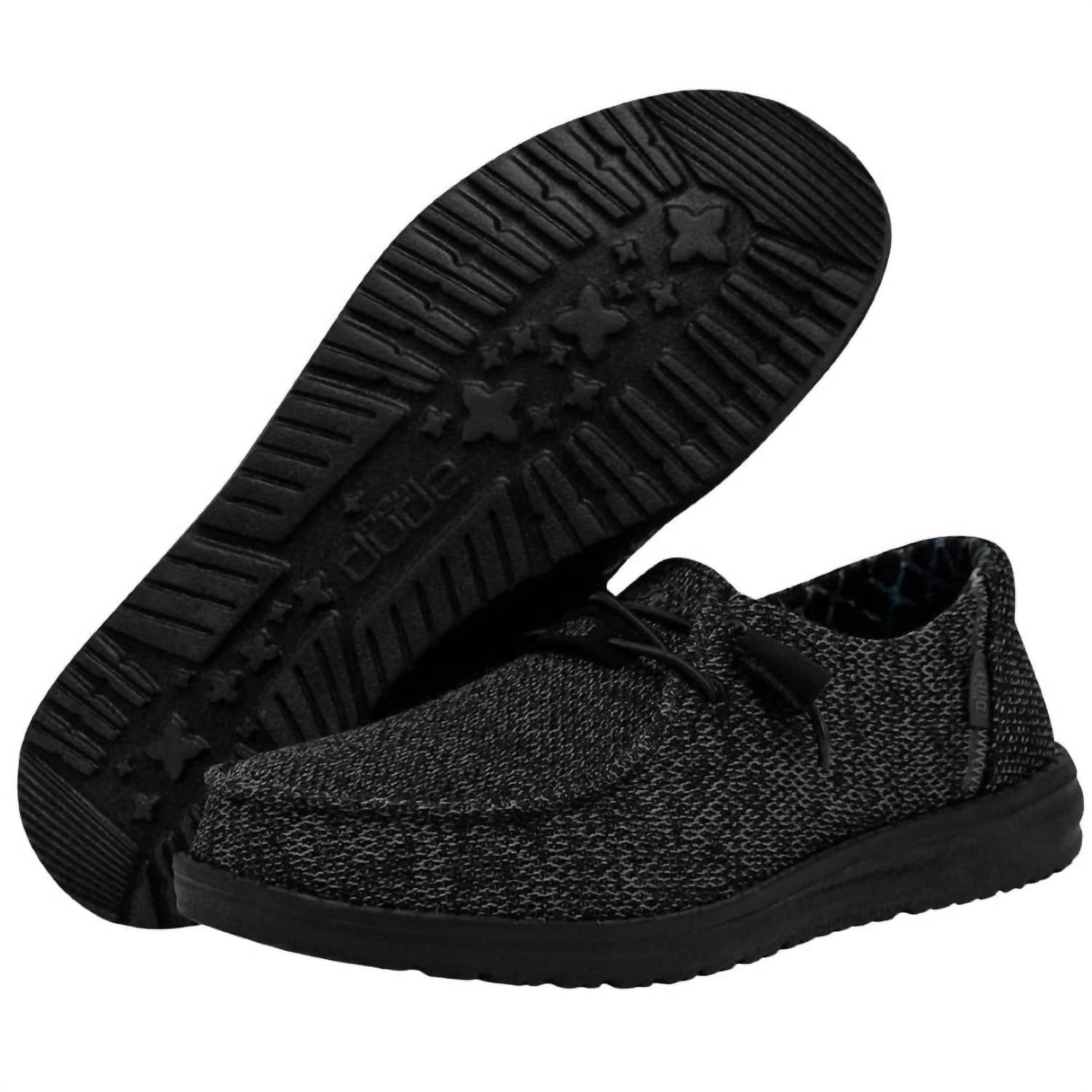 HEY DUDE Women's Wendy Sox Shoe in micro total black - women's sneaker - alternate view