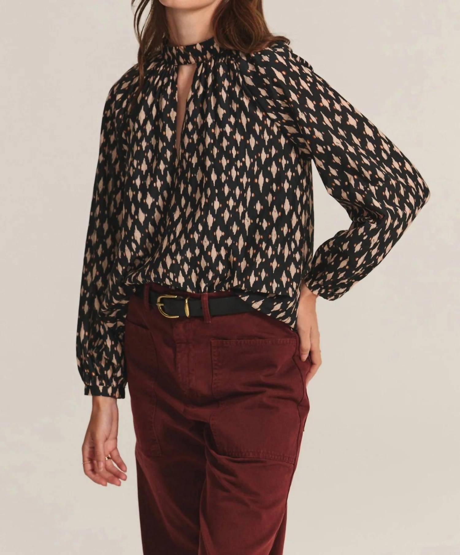 Velvet By Graham & Spencer - Malia Long Sleeve Mock Neck Blouse