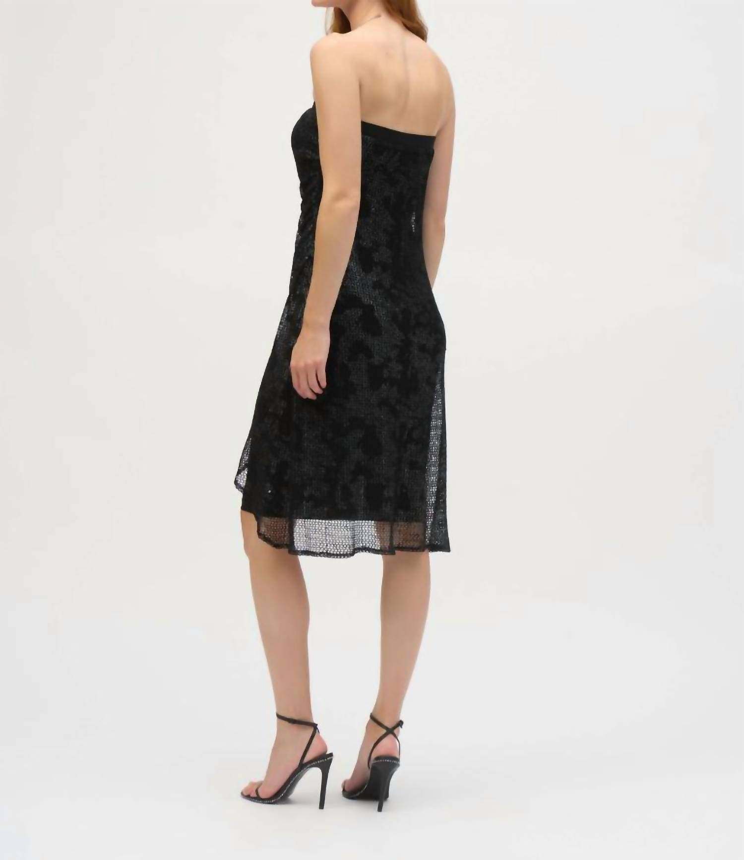 Joseph Ribkoff - Foiled Strapless Sheath Dress