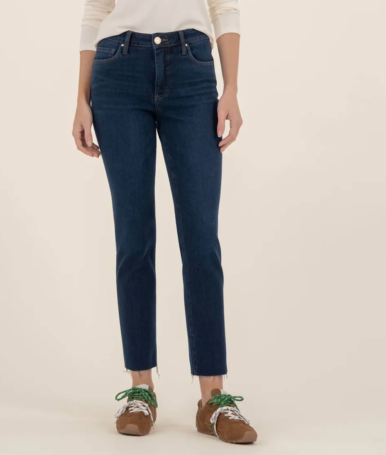 KUT FROM THE KLOTH Reese High Rise Ankle Straight Jeans in courageously wash - women's jeans