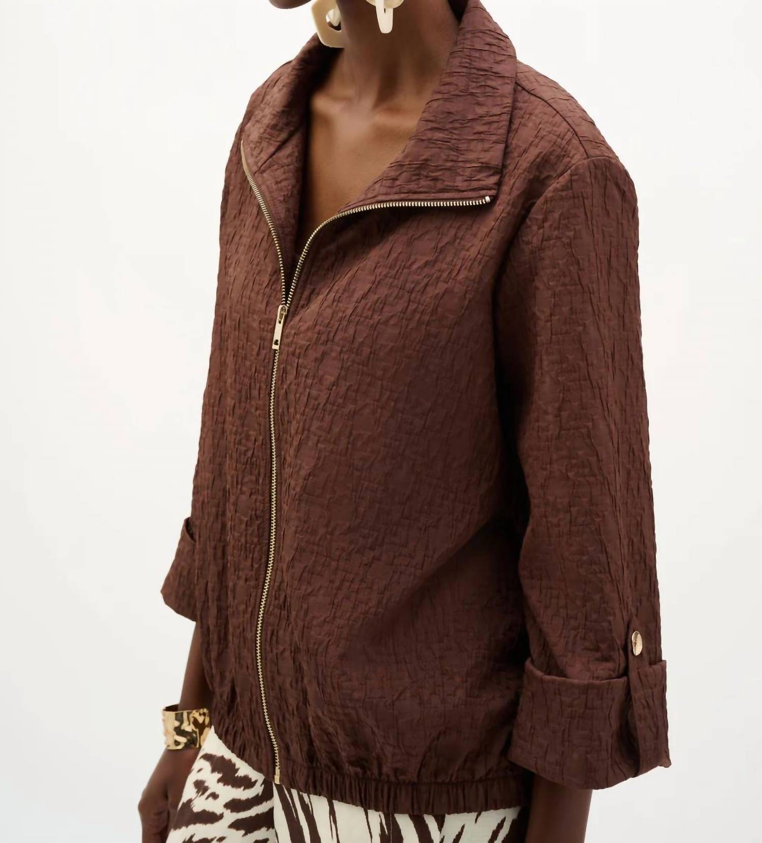 Joseph Ribkoff - Bomber Jacket With Funnel Collar