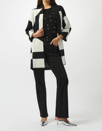 Joseph Ribkoff - Jacquard Knit Colour-block Cover-up Sweater