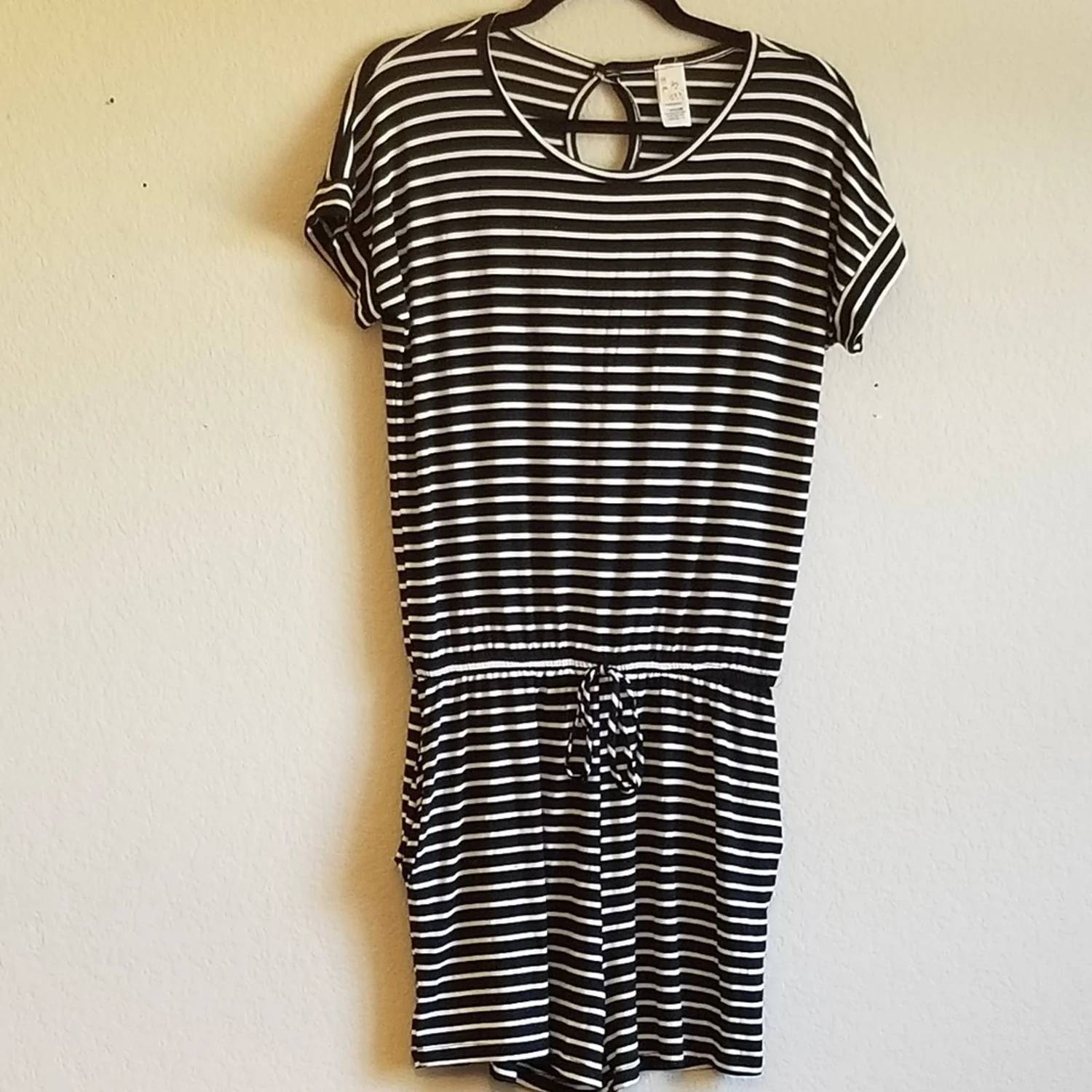 7Th Ray - Women's Stripe Short Romper - Plus