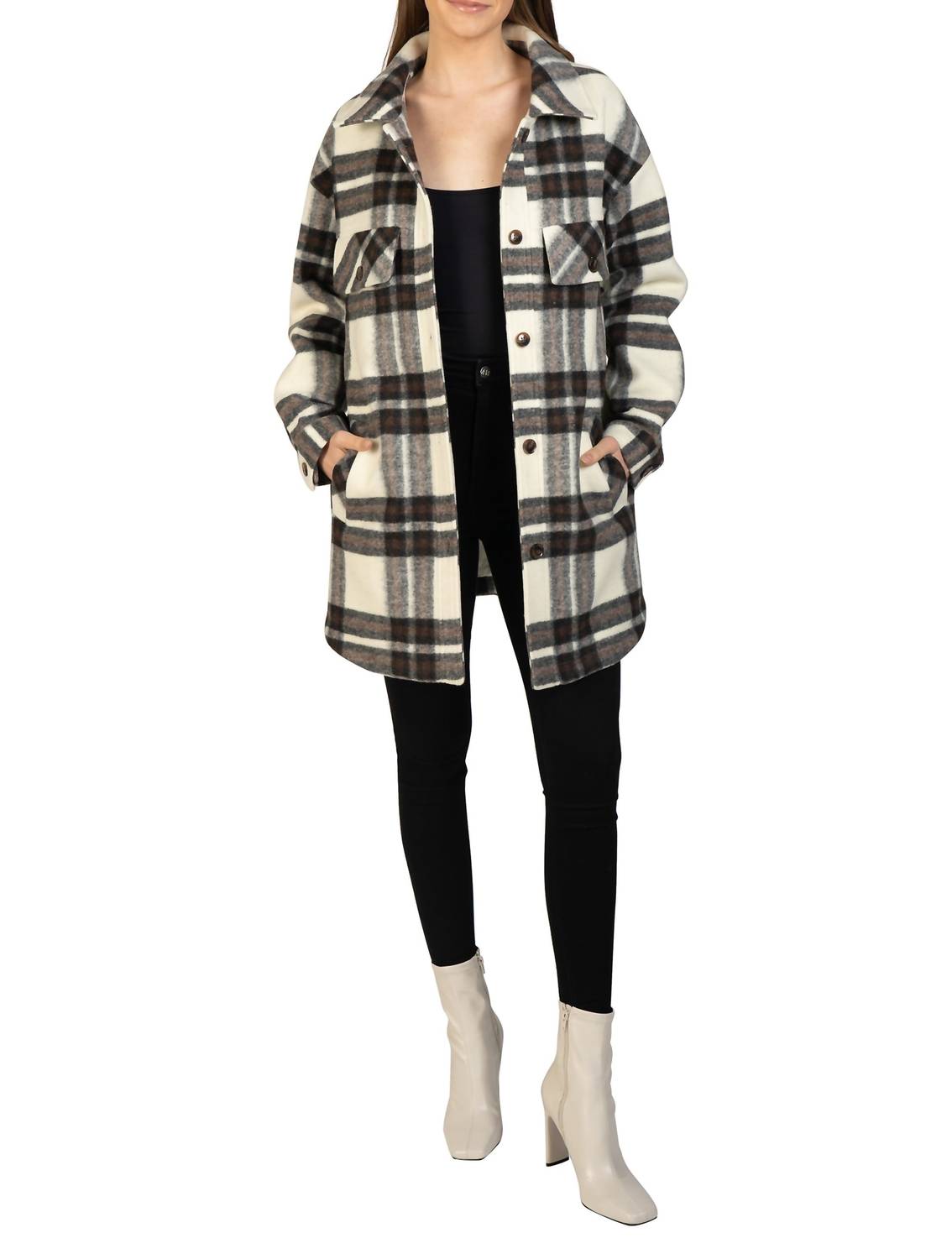 Love Token - Lightweight Plaid Shacket