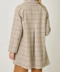 mystree Single Breasted Midi Coat in oatmeal mix - women's jacket - alternate view
