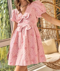 Lovlov - Jacquard Puff Sleeve Mini Dress