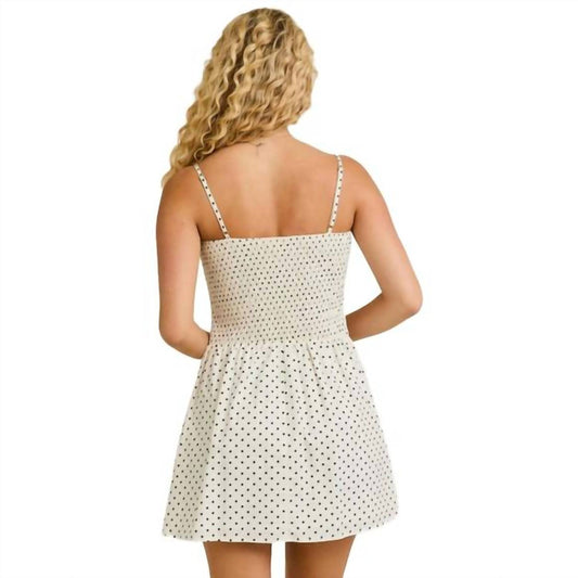 Le Lis - Spaghetti Strap Fitted Dot Mini Dress