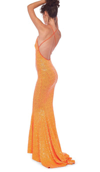 Norma Kamali - Sequin Low Back Slip Mermaid Fishtail Gown