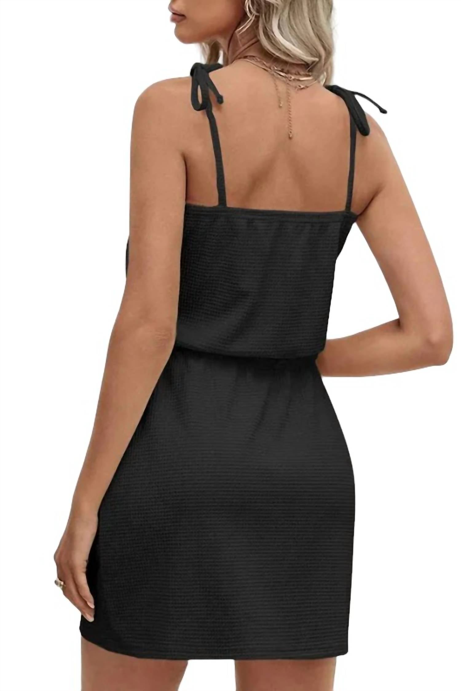 Unishe - Maxine Tie Strap Drawstring Waist Dress